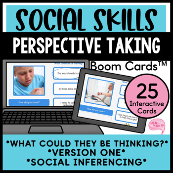 Preview of Social Inferencing and Perspective Taking No Prep Speech Therapy Boom Cards™