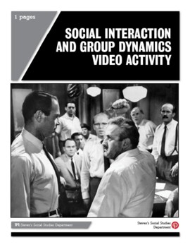 Preview of Social Interaction and Group Dynamics 12 Angry Men Video Activity