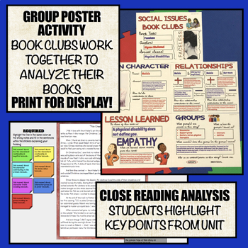 Social Issues Book Clubs: End of Unit DIGITAL Interactive Assessments