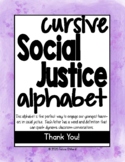 Social Justice Alphabet Watercolor Cursive