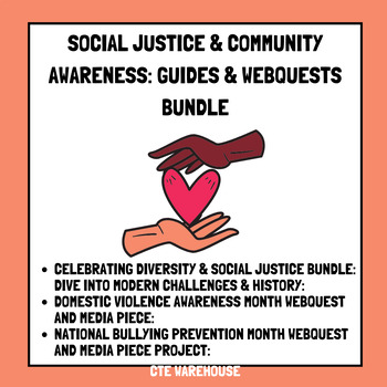 Preview of Social Justice & Community Awareness: Guides & WebQuests Bundle