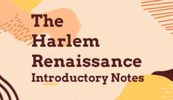 Preview of Social Justice: Harlem Renaissance Slideshow/Notes (Google ready!)