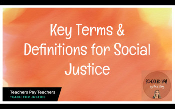 Preview of Social Justice Key Terms and Definitions Slides- Just Mercy and Stamped