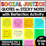 Social Justice Quotes on Sticky Notes Reflection Activity 