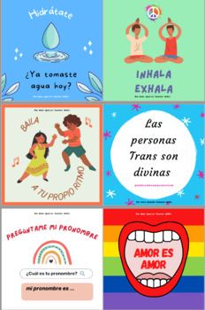 Preview of Set 1- Social Justice/ SEL posters for the Spanish Classroom