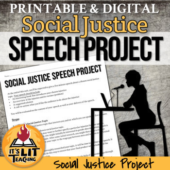 Preview of Social Justice Speech Project | Printable & Digital