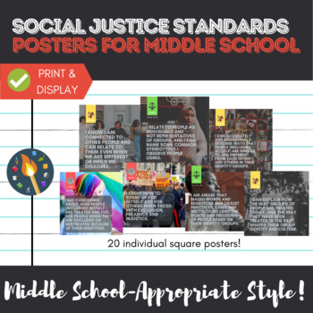 Preview of Social Justice Standards Posters for the Middle School Classroom