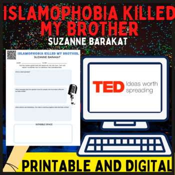 Preview of Social Justice TED Talk, "Islamophobia killed my brother" Worksheet / Activity