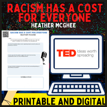 Preview of Social Justice TED Talk, "Racism has a cost for everyone" Worksheet / Activity