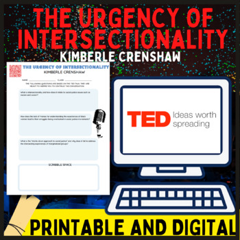 Preview of Social Justice TED Talk, "The urgency of intersectionality" Worksheet / Activity