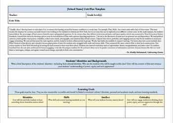 Preview of Social Justice Unit Plan Template: Engage Students and Deepen Learning