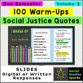 Social Justice Warm Ups 1: 100 Daily Bell Ringers - High S