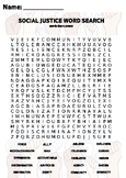 Social Justice Word Search