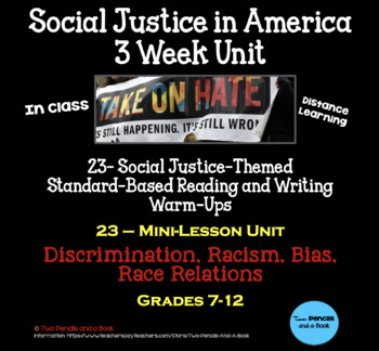 Preview of Social Justice in America - 3 Week Unit - Grades 7-12 - Black History Month