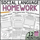 Social Pragmatic Language Homework Worksheets for Speech T