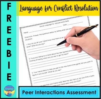 Preview of Social Skills | Language for Conflict Resolution | Peer Interactions Assessment