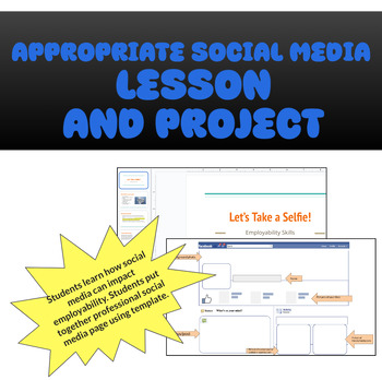 Preview of Social Media Appropriateness lesson/project