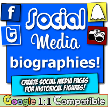 Preview of Social Media Templates for Student or Historical Biographies | 4 Total Bundle