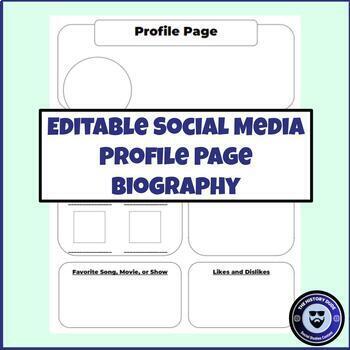 Preview of Social Media Biography Profile Page Template
