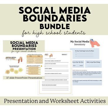 Preview of Social Media Boundaries BUNDLE Presentation and Activity for high school