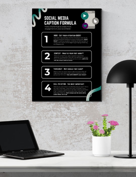 Preview of Social Media Caption Formula Poster with Embedded Lesson
