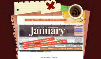 Preview of Social Media Content Calendar January 2019