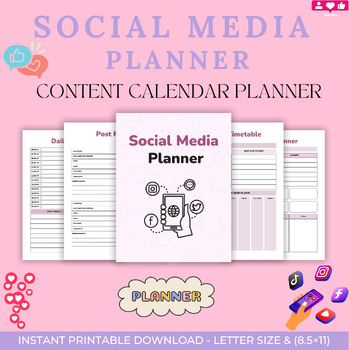 Preview of Social Media Content Planner & Data Tracker | Calendar, Social Media