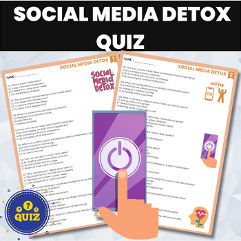 Preview of Social Media Detox Quiz | Social Media Usage Assessment | Digital Literacy