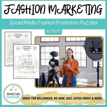 Preview of Social Media Fashion Promotion Crossword & Word Search Puzzles | Marketing FACS