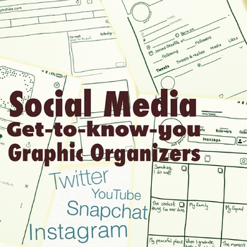 Preview of Social Media Getting To Know You Graphic Organizers Bundle