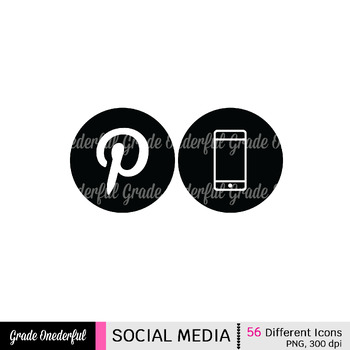 simple black social media icons