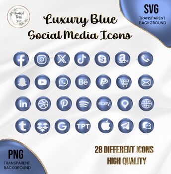 Preview of Social Media Icons Luxury Blue
