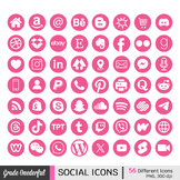Pink Social Media Icons