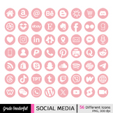 Social Media Icons LIght Pink
