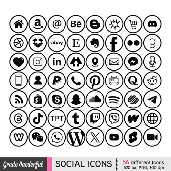 Preview of Social Media Icons White and Black