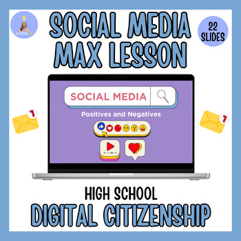 Preview of Social Media Lesson+ Activities for High School |Digital Awareness+Online Safety