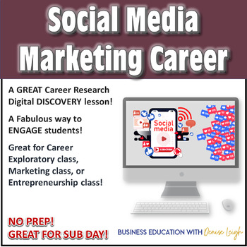 Preview of Social Media Marketing Career Exploratory Research Digital Activity Lesson
