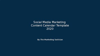 Preview of Social Media Marketing – Content Calendar Template 2020