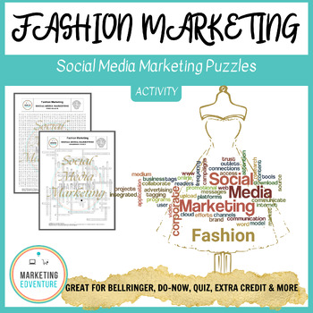 Preview of Social Media Marketing Crossword & Word Search Puzzles | Advertising, FACS