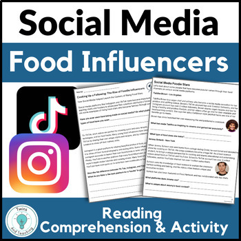 Preview of Social Media Marketing - Food Influencers Activity - Middle School Business