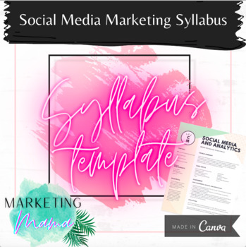 Preview of Social Media Marketing Syllabus (Editable)  |  Syllabus Template