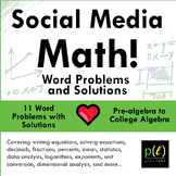 Social Media Math: Word Problems and Solutions, applying a