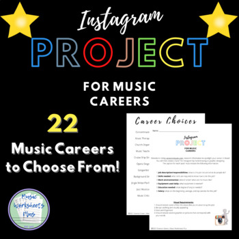 Preview of Social Media Music Careers Project for Music Students - Music Classroom Project