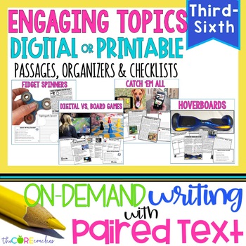 Preview of Paired Text Passages  - Engaging Opinion Writing Bundle - Print & Digital