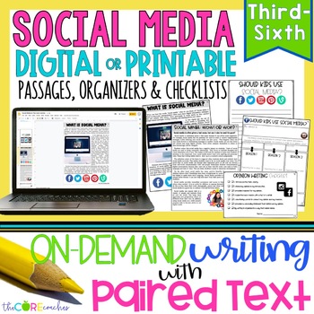 Preview of Paired Text Passages - Social Media Opinion Writing - Print & Digital