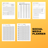Social Media Planner grey 2022 ,Weekly Post Schedule
