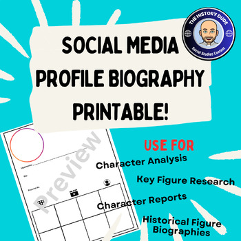 Preview of Social Media Profile Biography Printable