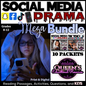 Preview of Social Media Reading Passage and Activities | Social Media Worksheets | TikTok