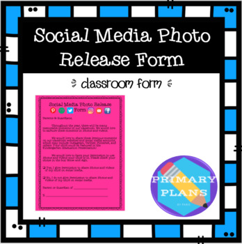 Preview of Social Media Release Form