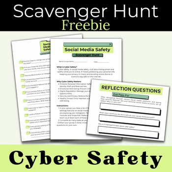 Preview of Social Media Safety Activity FREEBIE!! Cyber Safety for Middle + High School